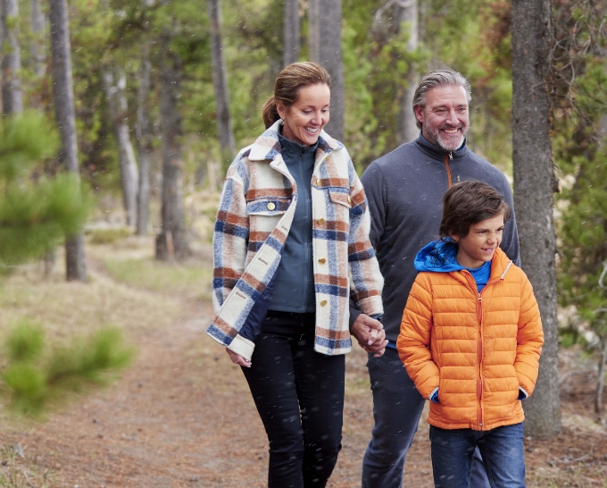 Family hiking.